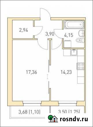 1-комнатная квартира, 45 м², 4/4 эт. на продажу в Кузьмоловском Кузьмоловский - изображение 1