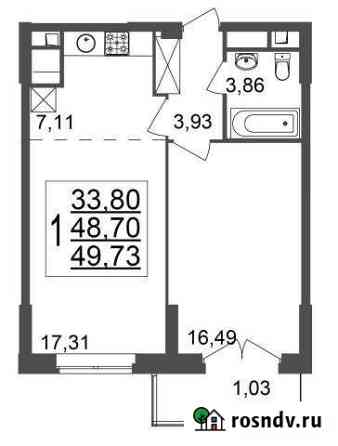 1-комнатная квартира, 49 м², 16/25 эт. на продажу в Реутове Реутов