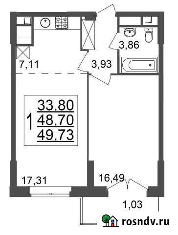 1-комнатная квартира, 49 м², 16/25 эт. на продажу в Реутове Реутов - изображение 1