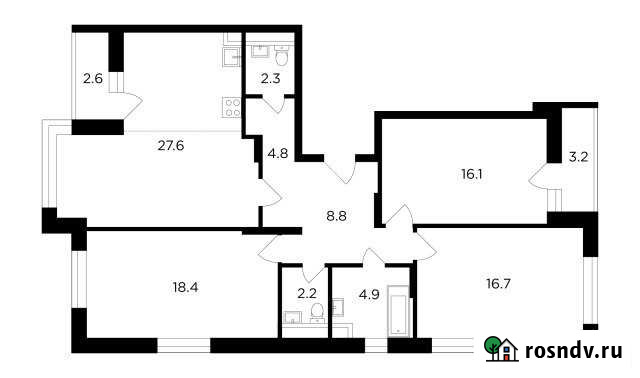 4-комнатная квартира, 104 м², 17/17 эт. на продажу в Мытищах Мытищи - изображение 1
