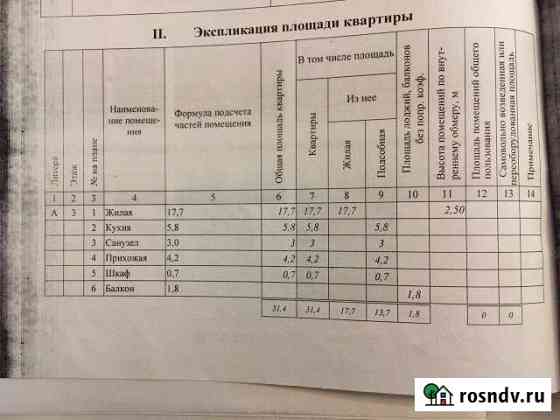 1-комнатная квартира, 31 м², 3/5 эт. на продажу в Кирове Калужской области Киров
