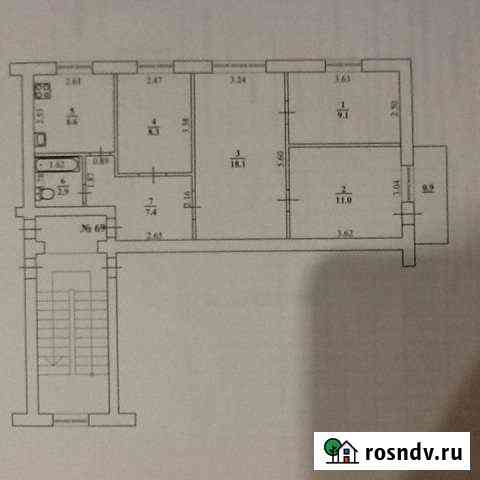 4-комнатная квартира, 63 м², 5/5 эт. на продажу в Отрадном Отрадный