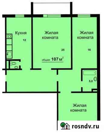 3-комнатная квартира, 107 м², 5/8 эт. на продажу в Трехгорном Трехгорный