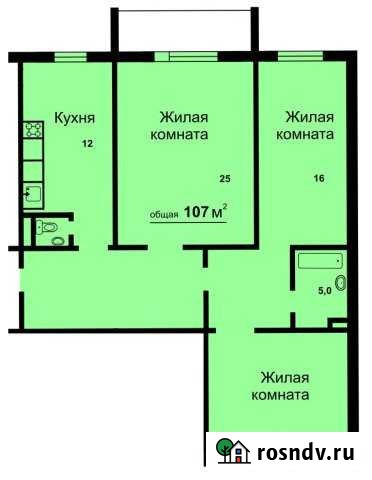 3-комнатная квартира, 107 м², 5/8 эт. на продажу в Трехгорном Трехгорный - изображение 1