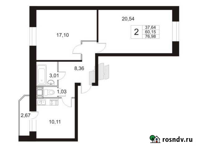 2-комнатная квартира, 77 м², 18/18 эт. на продажу во Всеволожске Всеволожск - изображение 1