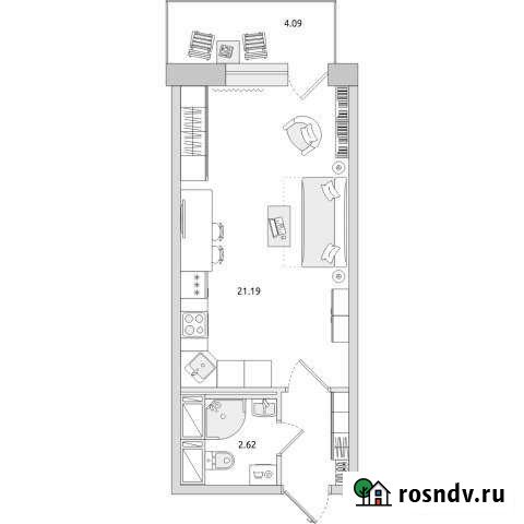 Квартира-студия, 30 м², 1/12 эт. на продажу в Янино-1 Янино-1 - изображение 1