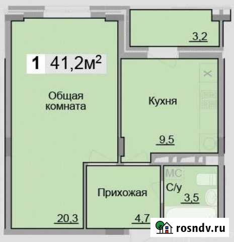 1-комнатная квартира, 41 м², 3/8 эт. на продажу в Рассвете Тульской области Рассвет - изображение 1