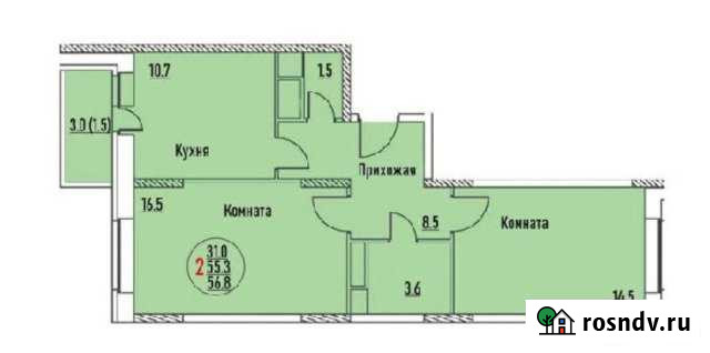 2-комнатная квартира, 58 м², 12/17 эт. на продажу в Дмитрове Дмитров - изображение 1