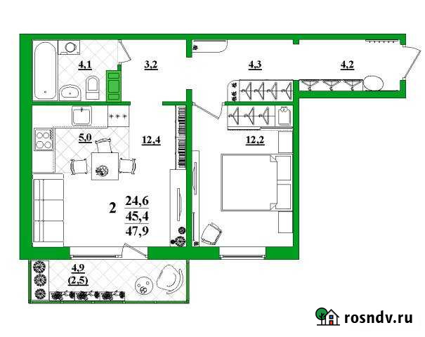 2-комнатная квартира, 47 м², 4/10 эт. на продажу в Первоуральске Первоуральск - изображение 1
