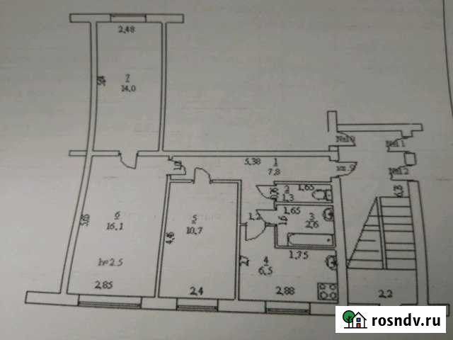 3-комнатная квартира, 59 м², 1/2 эт. на продажу в Тереньге Тереньга - изображение 1