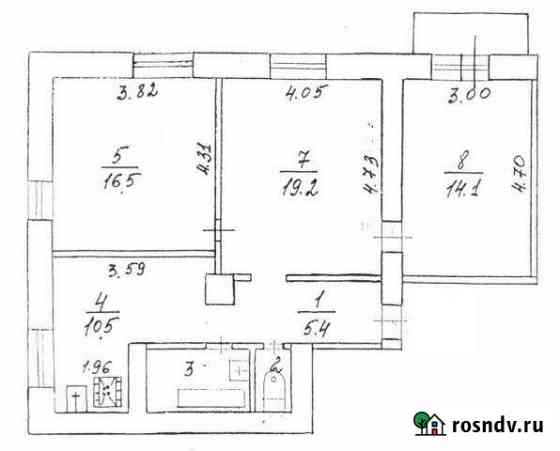 3-комнатная квартира, 71 м², 3/4 эт. на продажу в Трехгорном Трехгорный