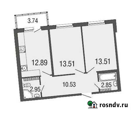 2-комнатная квартира, 56 м², 4/4 эт. на продажу в Токсово Токсово - изображение 1