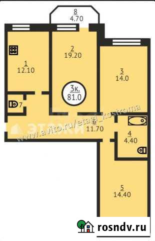 Квартира-студия, 62 м², 7/9 эт. на продажу в Костроме Кострома - изображение 1
