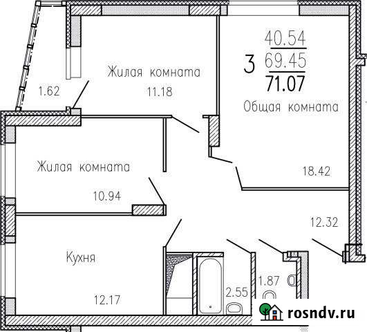 3-комнатная квартира, 71 м², 9/18 эт. на продажу в Дзержинске Дзержинск - изображение 1