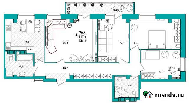 4-комнатная квартира, 121 м², 9/9 эт. на продажу в Первоуральске Первоуральск - изображение 1