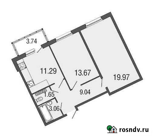 2-комнатная квартира, 58 м², 3/4 эт. на продажу в Токсово Токсово - изображение 1