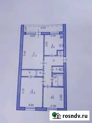 3-комнатная квартира, 67 м², 3/3 эт. на продажу в Тимашевске Тимашевск - изображение 1