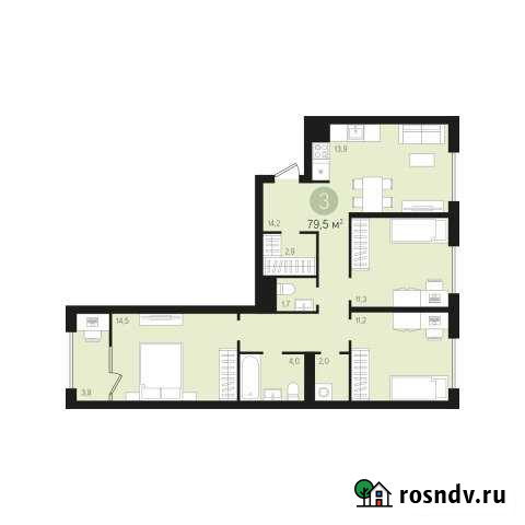 3-комнатная квартира, 79 м², 2/14 эт. на продажу в Видном Видное - изображение 1