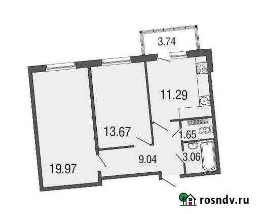 2-комнатная квартира, 58 м², 3/4 эт. на продажу в Токсово Токсово