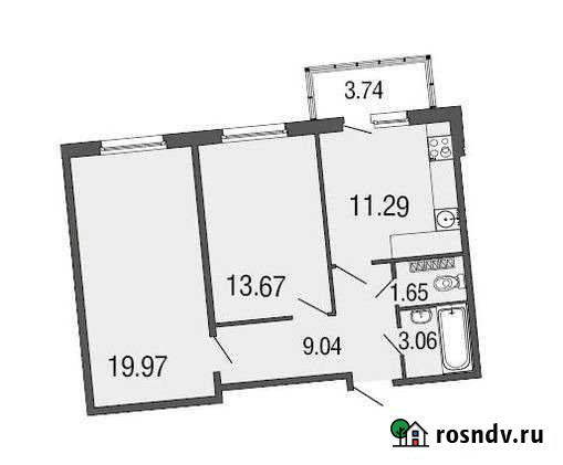 2-комнатная квартира, 58 м², 3/4 эт. на продажу в Токсово Токсово - изображение 1