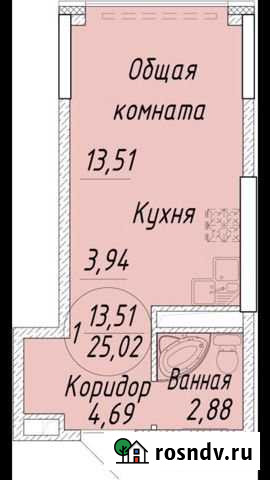 Квартира-студия, 25 м², 7/17 эт. в аренду на длительный срок в Наро-Фоминске Наро-Фоминск - изображение 1