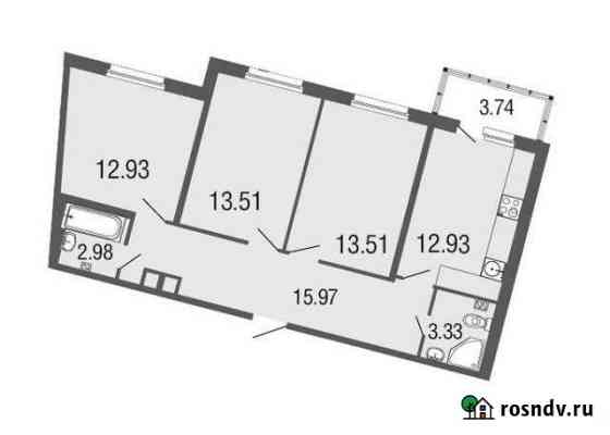 3-комнатная квартира, 75 м², 1/4 эт. на продажу в Токсово Токсово