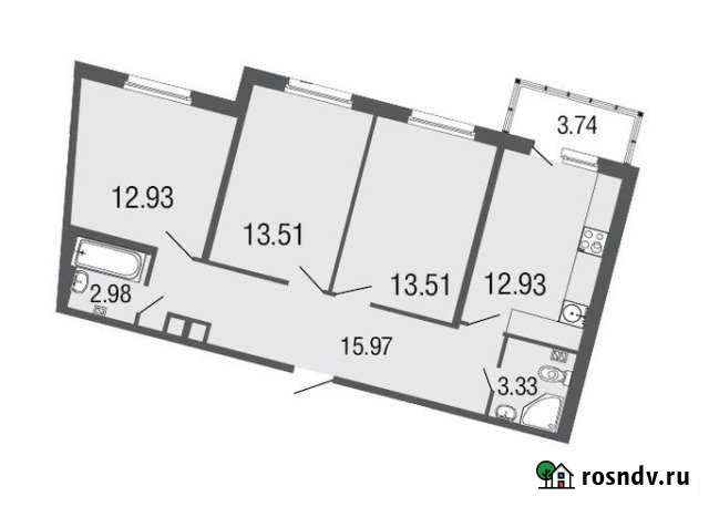 3-комнатная квартира, 75 м², 1/4 эт. на продажу в Токсово Токсово - изображение 1