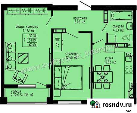 2-комнатная квартира, 52 м², 1/10 эт. на продажу в Алуште Алушта - изображение 1