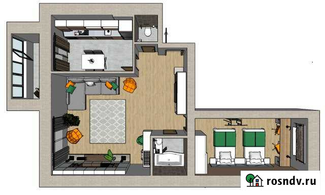 2-комнатная квартира, 70 м², 4/5 эт. на продажу в Высокой Горе Высокая Гора - изображение 1