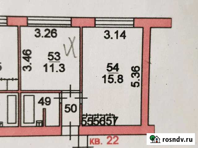 Комната 16 м² в 2-ком. кв., 7/9 эт. на продажу в Железногорске Курской области Железногорск - изображение 1