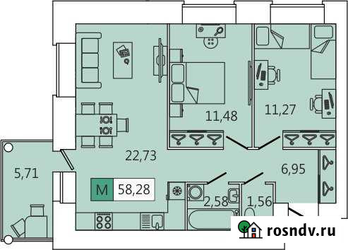 3-комнатная квартира, 58 м², 10/11 эт. на продажу в Северодвинске Северодвинск - изображение 1