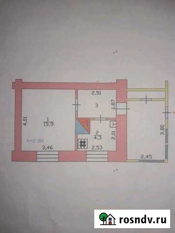 1-комнатная квартира, 33 м², 1/1 эт. на продажу в Костерево Костерево - изображение 1