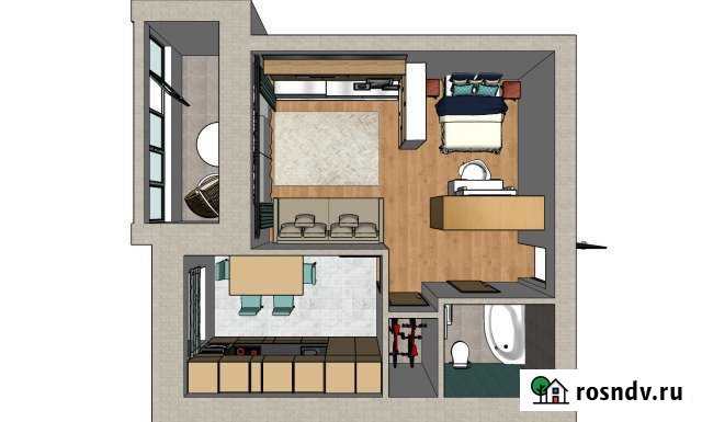 1-комнатная квартира, 42 м², 3/5 эт. на продажу в Высокой Горе Высокая Гора - изображение 1