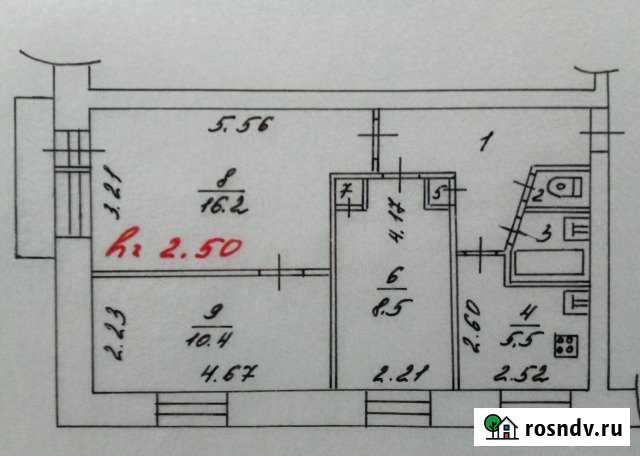 3-комнатная квартира, 52 м², 5/6 эт. на продажу в Мурмашах Мурмаши - изображение 1
