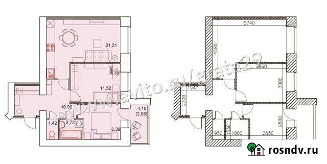 2-комнатная квартира, 58 м², 12/13 эт. на продажу в Северодвинске Северодвинск - изображение 1