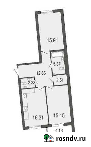 2-комнатная квартира, 70 м², 1/4 эт. на продажу в Токсово Токсово - изображение 1