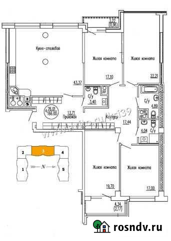 4-комнатная квартира, 167 м², 8/16 эт. на продажу в Калининграде Калининград - изображение 1