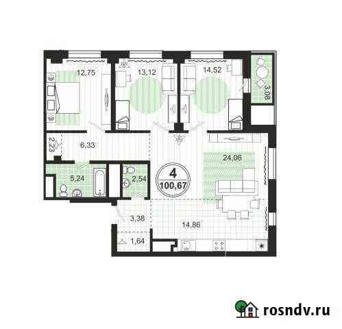 4-комнатная квартира, 100 м², 18/25 эт. на продажу в Челябинске Челябинск