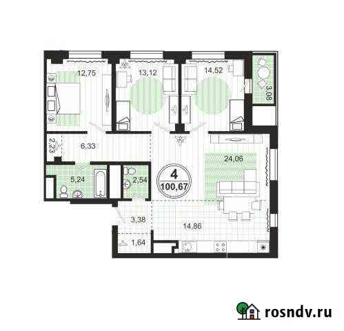 4-комнатная квартира, 100 м², 18/25 эт. на продажу в Челябинске Челябинск