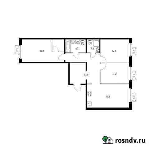3-комнатная квартира, 85 м², 7/25 эт. на продажу в Одинцово Одинцово