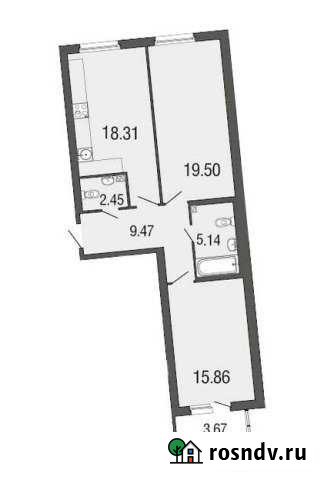 2-комнатная квартира, 70 м², 1/4 эт. на продажу в Токсово Токсово - изображение 1