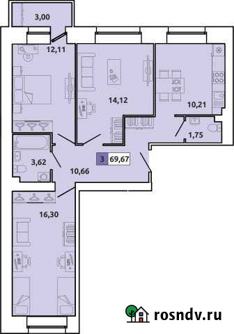 3-комнатная квартира, 70 м², 1/5 эт. на продажу в Северодвинске Северодвинск - изображение 1