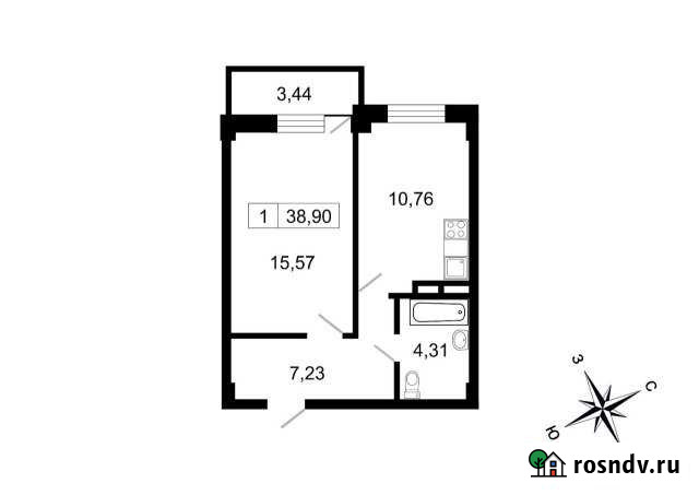 1-комнатная квартира, 38 м², 6/10 эт. на продажу в поселке Свердлова Свердлова - изображение 1