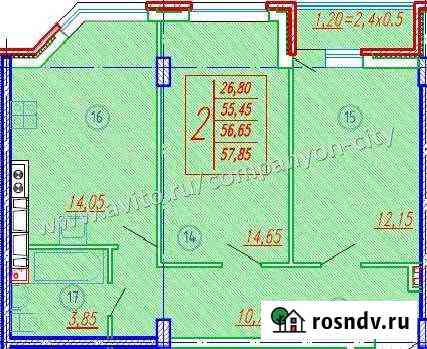 2-комнатная квартира, 57 м², 3/10 эт. на продажу в Яблоновском Яблоновский
