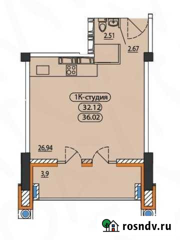 Квартира-студия, 36 м², 7/23 эт. на продажу в Волгограде Волгоград - изображение 1