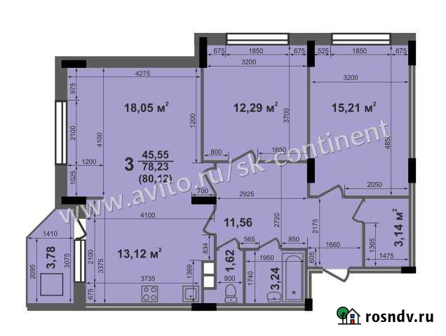3-комнатная квартира, 82 м², 3/17 эт. на продажу в Коврове Ковров - изображение 1