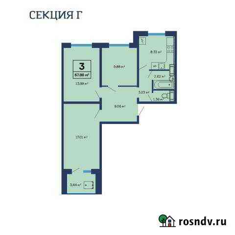 3-комнатная квартира, 67 м², 6/9 эт. на продажу в Стерлитамаке Стерлитамак