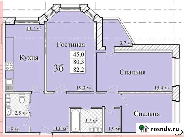 3-комнатная квартира, 82 м², 1/17 эт. на продажу в Тамбове Тамбов - изображение 1