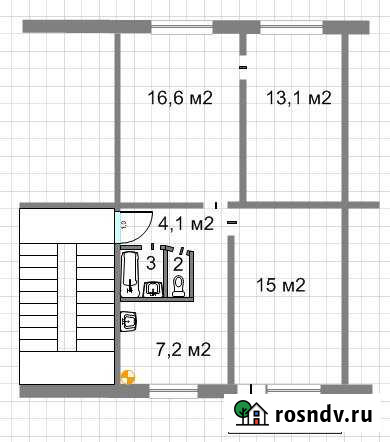3-комнатная квартира, 59 м², 4/5 эт. на продажу в Дне Дно - изображение 1