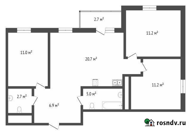 3-комнатная квартира, 71 м², 3/16 эт. на продажу в Сургуте Сургут - изображение 1